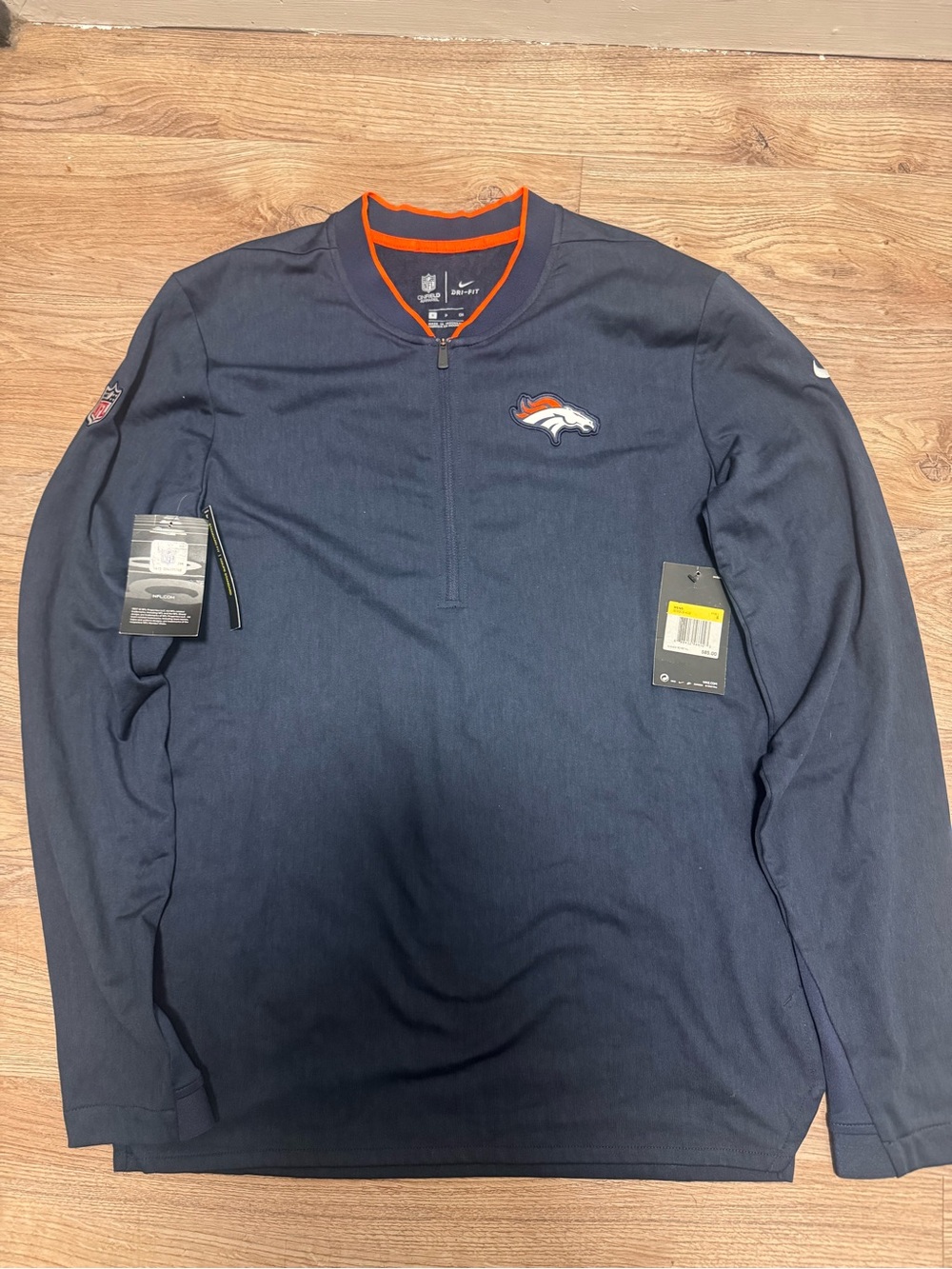 NFL Navy Pullover with Orange Trim - Denver Broncos Logo